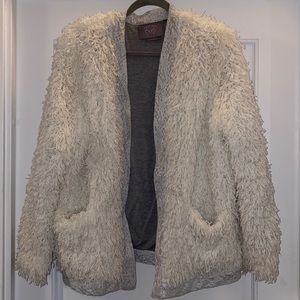 Anthropologie White Jacket with Lace Trim